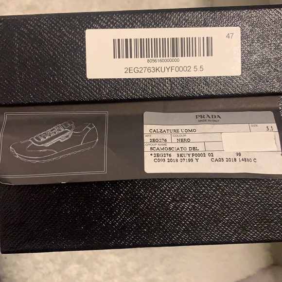 NWT PRADA SNEAKER MEN FABRIC BLUE WHITE - Picture 9 of 10